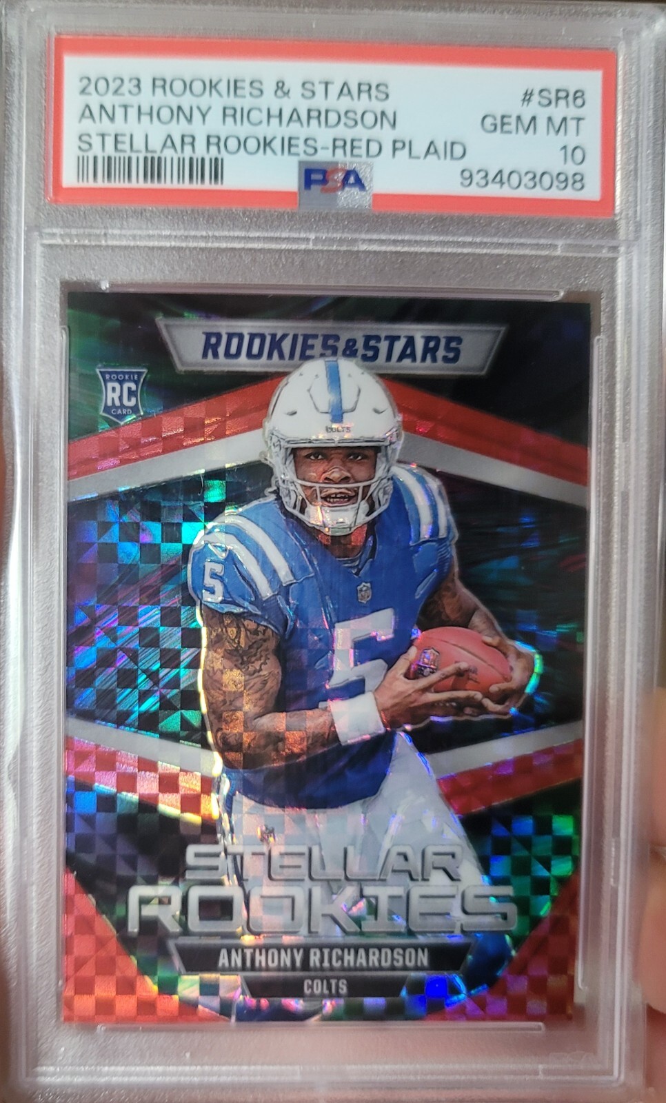 2023 Rookies And Stars Stellar Rookies Red Plaid Anthony Richardson PSA 10 RC 📈