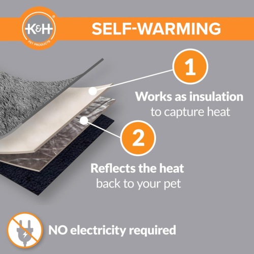K&H PET PRODUCTS Self-Warming Cat Bed Pad, Self Heating Pad for Outdoor Cat Hous - Picture 4 of 12