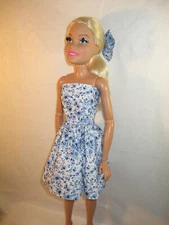 Handmade By Me Dress and Bow, Made to Fit Barbie Best Fashion Friend 28" doll.