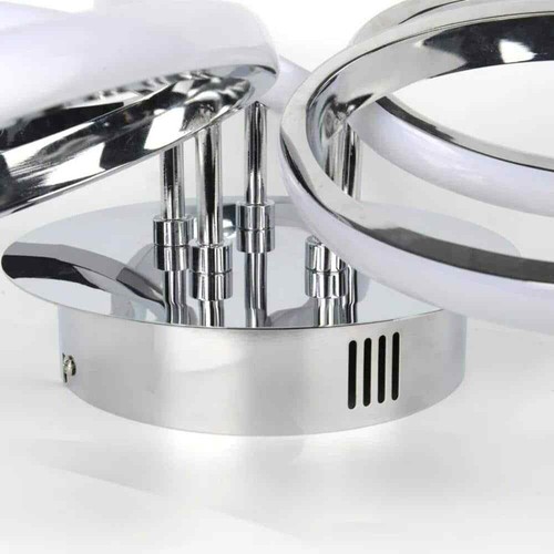 TOZING Dimmable Geometric Linear LED Semi-Flush Mount Ceiling Light w/ Remote - Picture 8 of 11