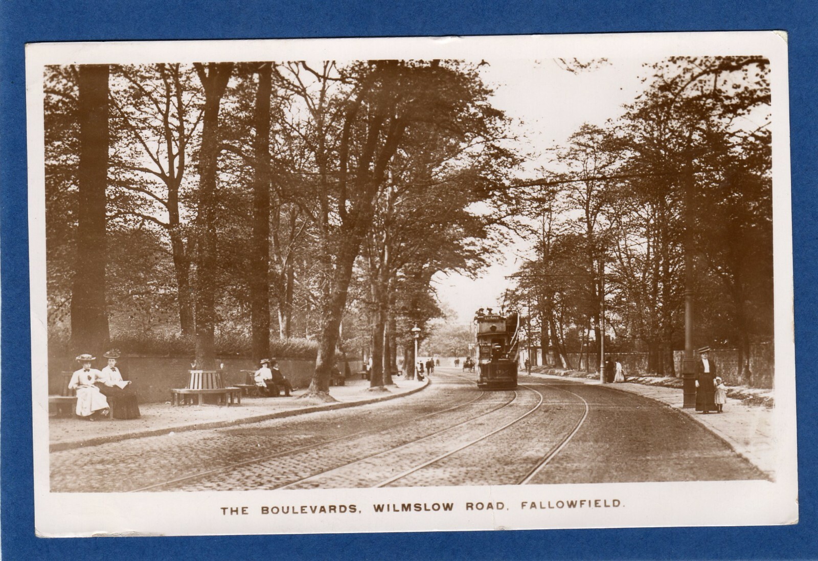 The Boulevard Tram Wilmslow Road Fallowfield Manchester RP pc used 1913