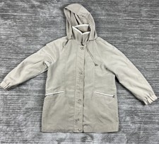 Fitz Wright Jacket Womens Medium Beige Longsleeve Coat Detachable Hood
