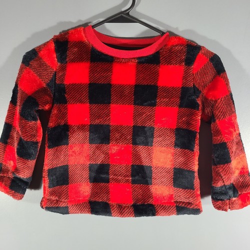 Cat & Jack Fleece Sweatshirt Pullover Size Medium 7/8 Red Plaid Boys Unisex - Picture 21 of 63