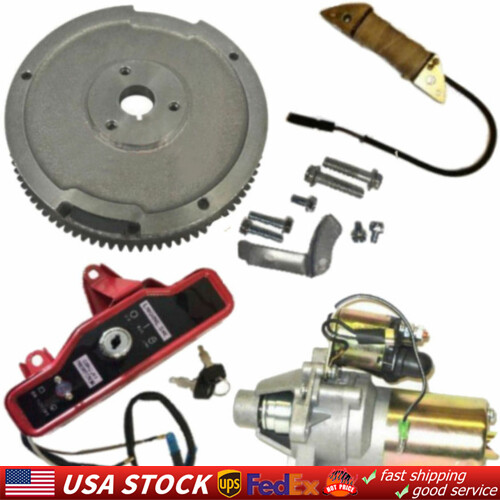 Electric Start Kit Flywheel Starter Motor Switch Box Kit For Honda GX390 13HP