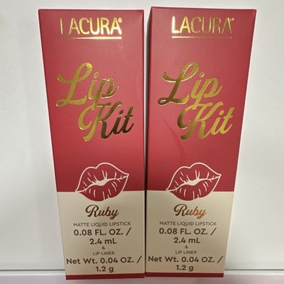 Lacura Lip Kit Ruby Matte Liquid Lipstick & Lip Liner Long Lasting Cruelty-Free