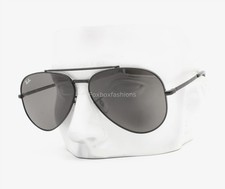 Ray-Ban New Aviator Sunglasses RB 3625 002/B1 Polished Black Metal 58mm w/case