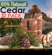 100% Natural Cedar Wood Moth Repellent for Wardrobes drawers Hanging Cedar Rings