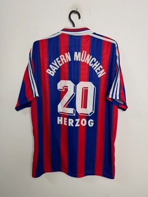 BAYERN MÜNCHEN 1996/1997 HOME FOOTBALL SHIRT #20 HERZOG VINTAGE ADIDAS TRIKOT