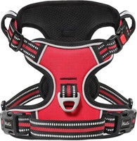 Hundegeschirr Anti Zug Reflektierend Einstellbar Offen Am Hals Rot 0,21 Kg