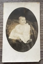 RPPC Cute Baby With Hidden Mommy 