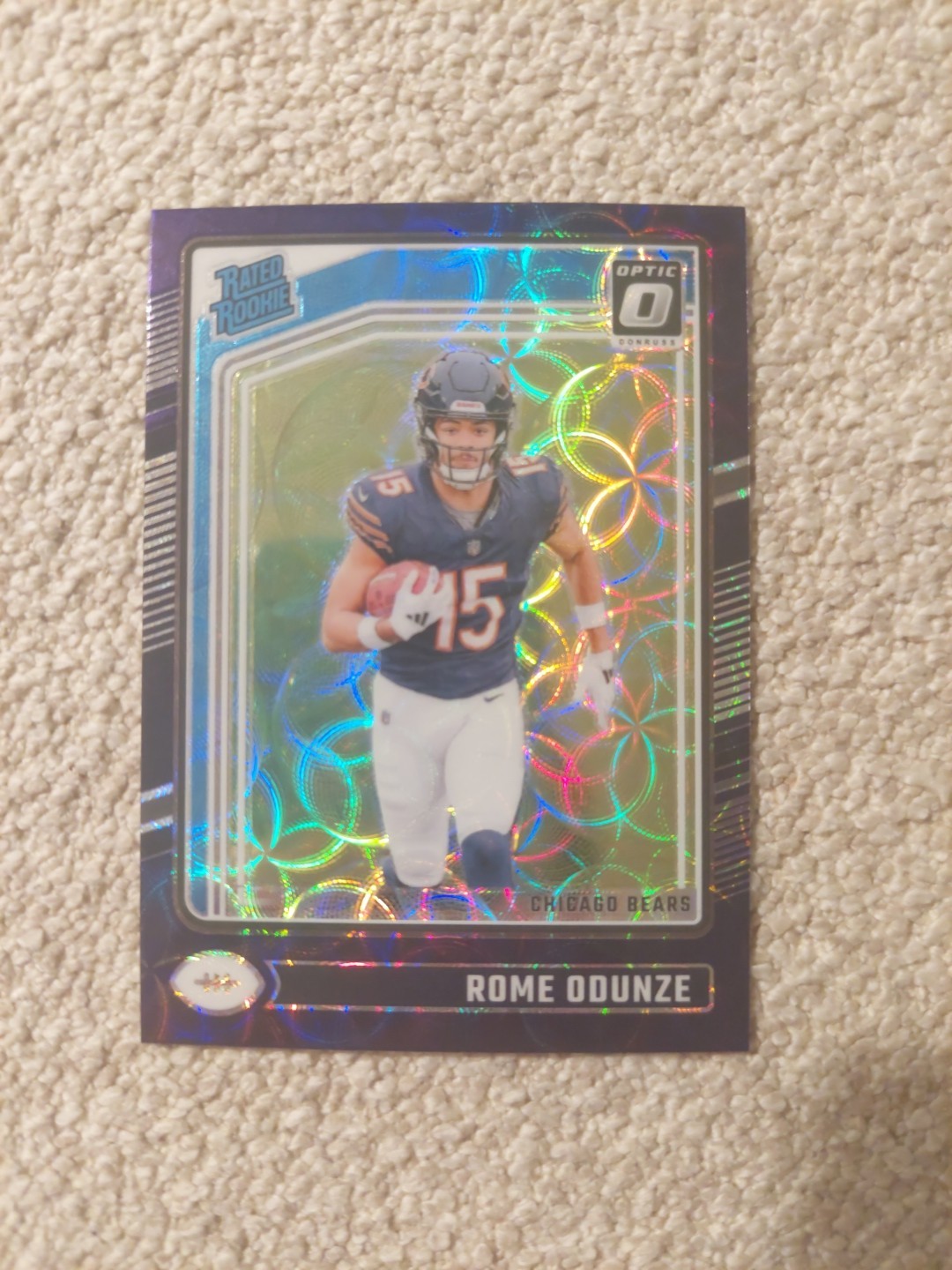 2024 Panini Donruss Optic Rated Rookie Rome Odunze #286 Purple Scope Prizm (RC)
