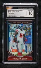 2009 Bowman Chrome Refractor Justin Tuck #110 CGC 10 Gem Mint 0x1m