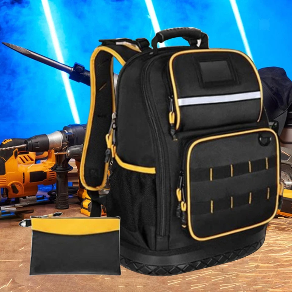 Electrician Tool Backpack Men Heavy Duty Tool Bag for Industrial Maintenance - Image 2 of 4