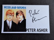 Peter Asher Signed Index Card - Peter and Gordon