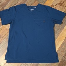 WI23 Navy Blue Scrub Top Womens Size Medium