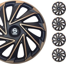 4 15-inch Wheel Covers Varese - Goldblack - Rust Proof Easy Installation 4 15-inch Wheel Covers Varese - Goldblack - Rust Proof Easy Installation
