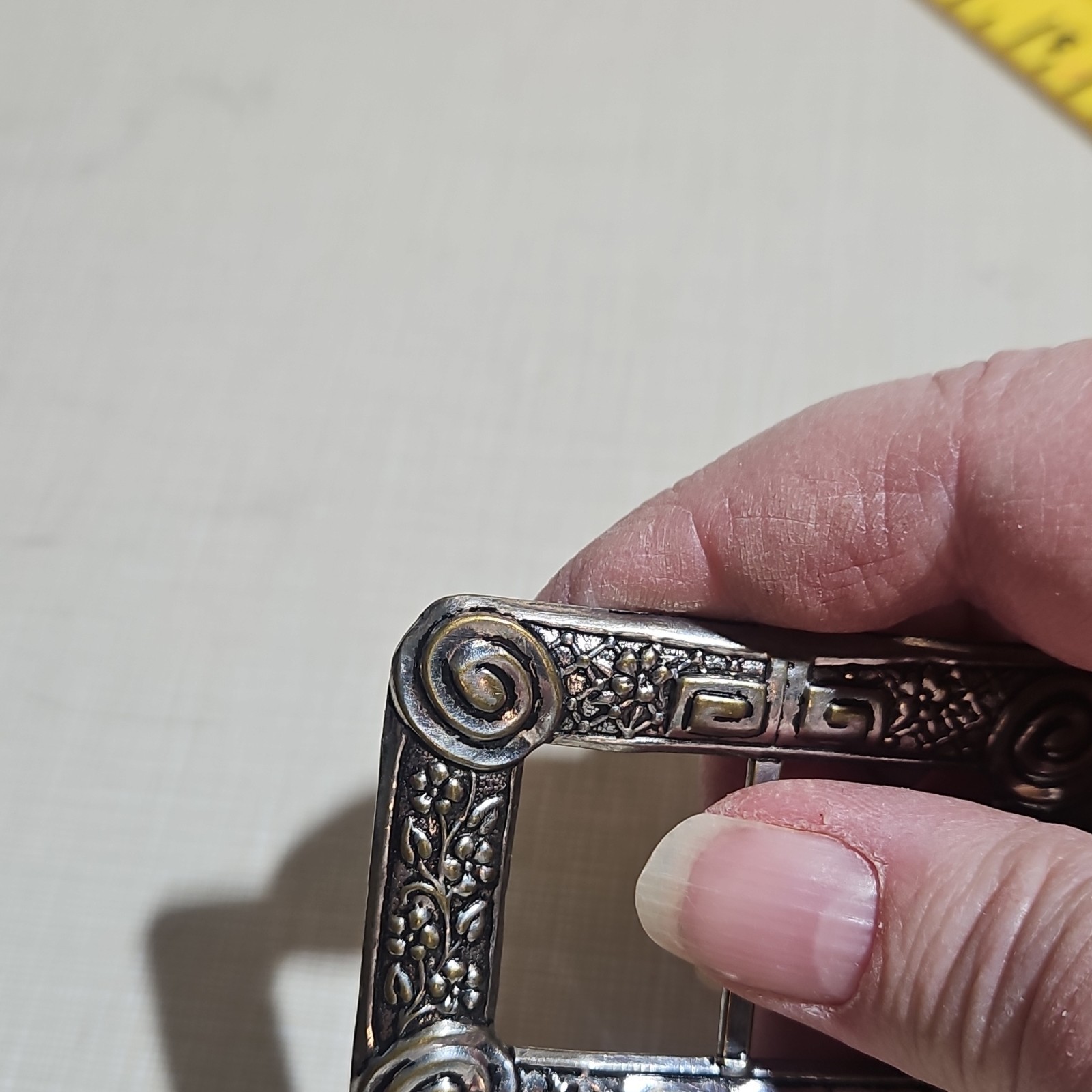 Ornate Vintage Decorative Rectangular Silver Tone… - image 3