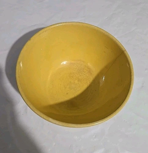 Vintage McCoy Pottery Yellow Ribbed Beehive Mixing Bowl 7” Farmhouse