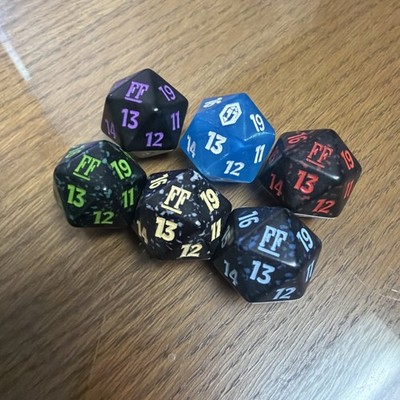 MTG Final Fantasy Spindown Life Counter D20 Dice Set Complete 6 Colors