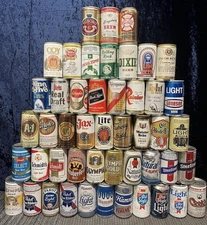 Lot Of 48 Pull Tab BEER CANS Hamm's PABST Natural SCHMIDT'S Olympia DIXIE More!