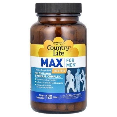 Max For Men, Multivitamin & Mineral Complex, Iron-Free, 120 Tablets