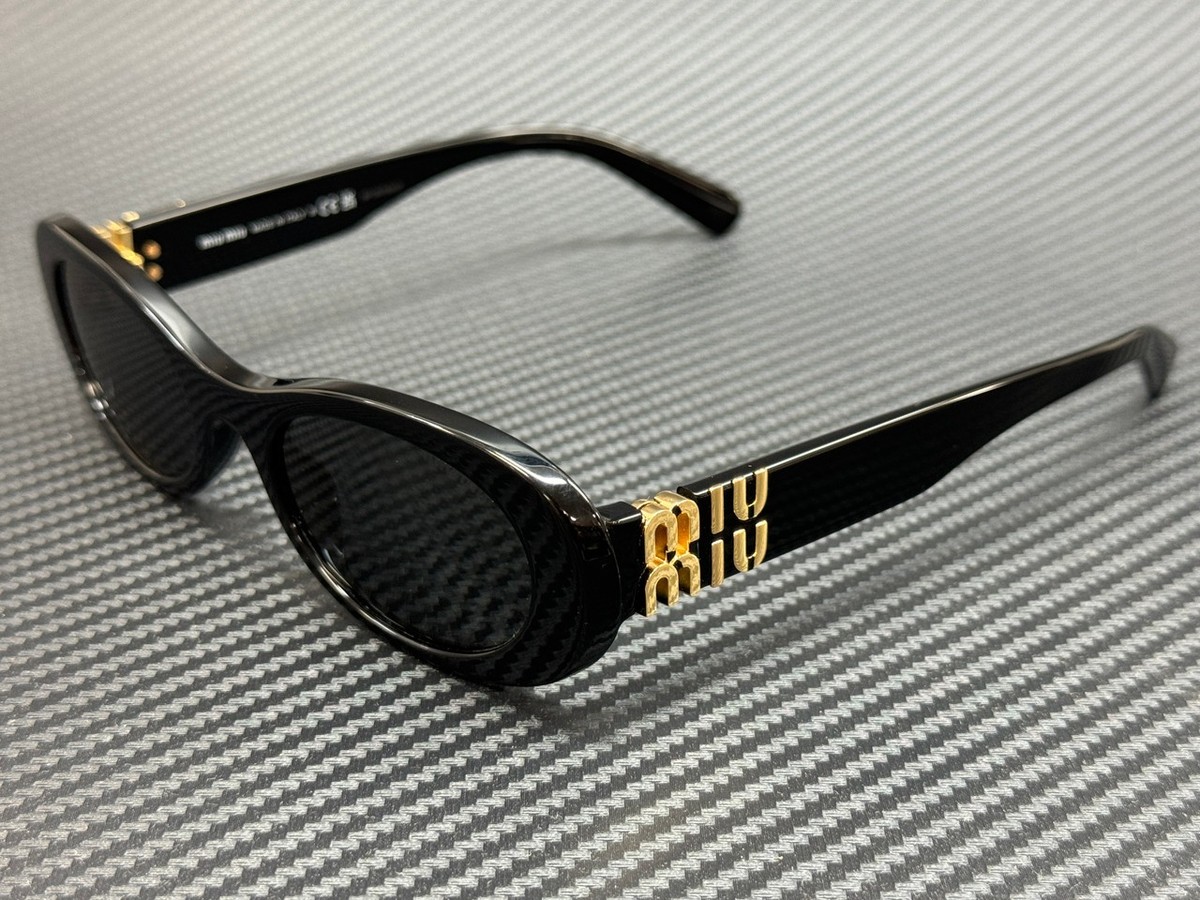 MIU MIU MU 06ZS 1AB5S0 Black Grey Women's 50 mm Sunglasses | eBay