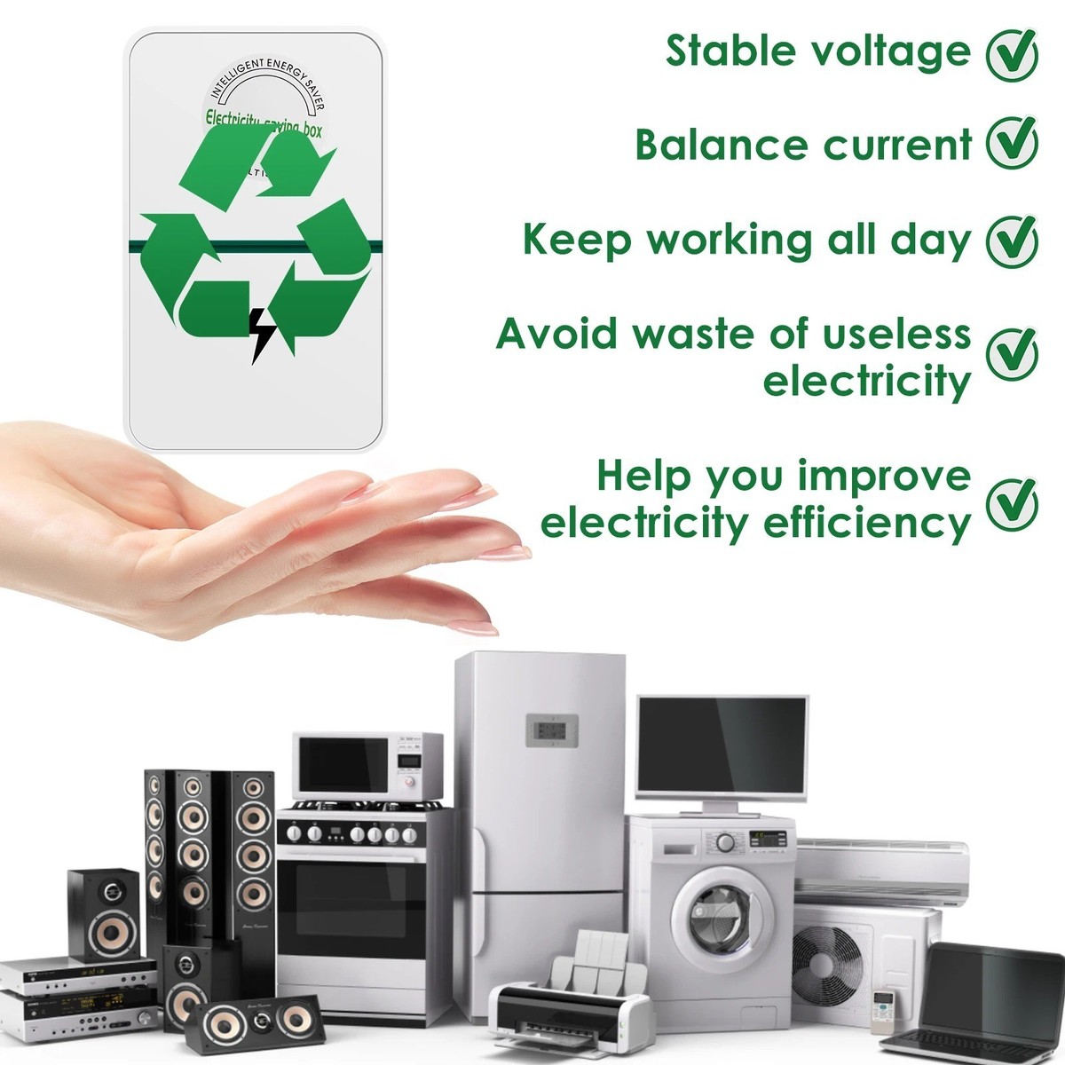 2-Pack Pro Power Saver Energy Saving Device – Household Electricity Stabilizer, 90-250V