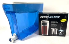 ZERO WATER ZEROWATER Square Fridge Pitcher Dispenser w/ New 5 Stage Filter Pair