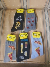 Lot Of 5 Pairs Of Men's Fun Socks By FOOZYS Size 10-13 STOCKING STUFFERS LOT 3 
