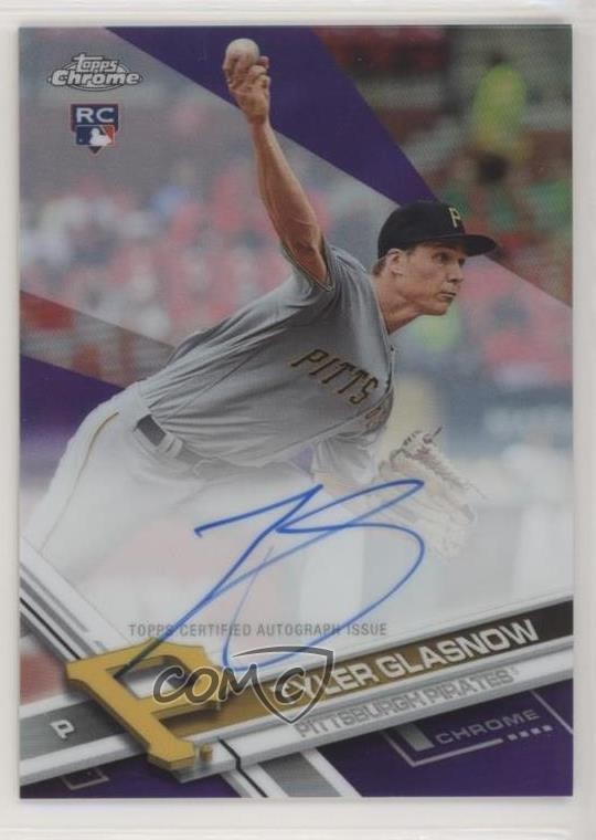 2017 Topps Chrome Rookie Purple Refractor /250 Tyler Glasnow #RA-TG Auto RC yh4