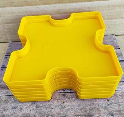 Eurographics 6 Piece Yellow Store & Sort Stackable Jigsaw Puzzle Sorting No Box