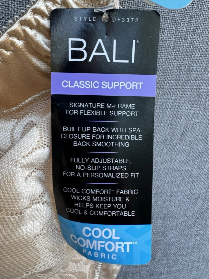 Sujetador Bali Classic Support Sin Alambres Cool Comfort Nude 36C NUEVO Beige Foto 2 de 4
