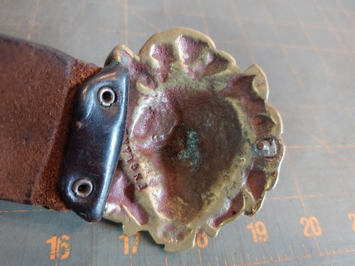 Vintage Messing Löwe Gürtelschnalle Made in England 29,5-38,25" Leder - Bild 4 von 8