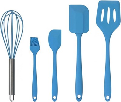 Kitchen Set of 5-Piece Silicone Utensils   600°F Heat Resistant Set-5, Blue 