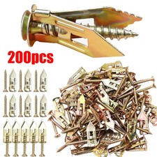 200X Self Drilling Drywall Anchors with Screws Hollow Wall Anchor Expansion Kit