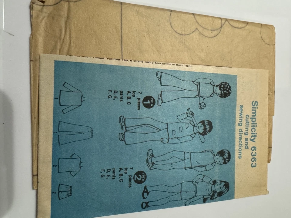 VINTAGE CUT TO SZ 3 SIMPLICITY #6363 CASUAL WARDROBE  SEWING PATTERN KNITS ONLY - Image 3 of 3