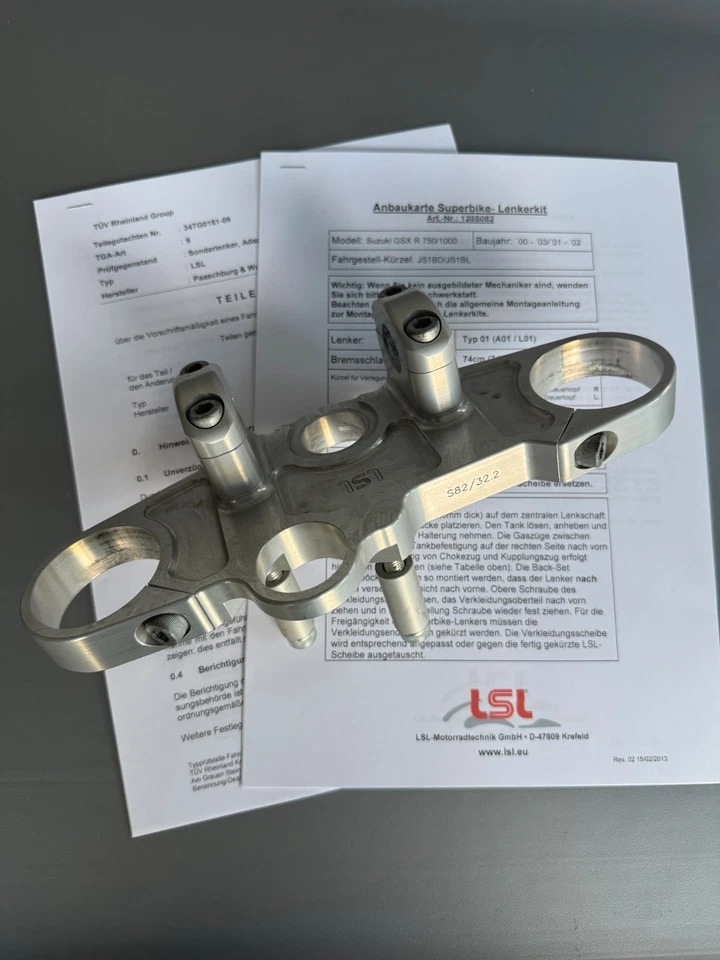 LSL Superbike Gabelbrücke Suzuki GSXR 750 00-03 /GSXR 1000 01-02  mit Gutachten - Bild 3 von 4