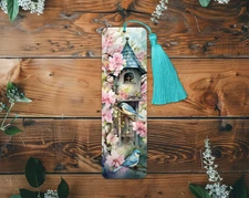 2 Sublimated Alum Bookmark/Bird n Bird House/Double Sided/Color Tassel (bk2)