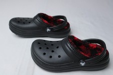 Crocs Unisex Kid's Classic Lined Buffalo Check Clogs JL3 Black Size US:J1 UK:J1