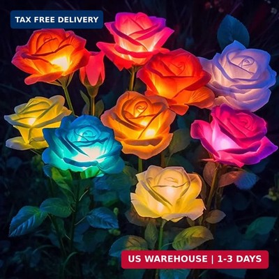Solar Lights Outdoor Waterproof for Garden Decor, 4 Pack Solar Garden Lights for