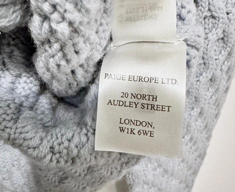 Suéter de Lana PAIGE Relajado Cuello Redondo Panal Tejido con Cable Pullover Olette Azul M Foto 4 de 4