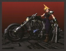 Final Fantasy VII 7 Playstation 1 PS1 PC Cloud on Motorcycle Art Print Poster