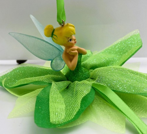 New Disney Parks Christmas Ornament of Princess Tinkerbell w/Glitter Mesh Skirt - Picture 7 of 12
