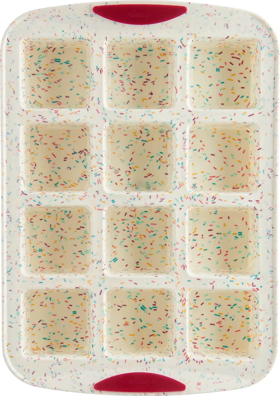 Trudeau Confetti Structure Silicone, 12-Cavity Brownie Mold, 05120125