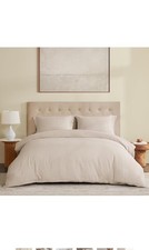 DAPU 100 Linen Duvet Cover Set 3PCs, Pure Natural French Flax King Read 