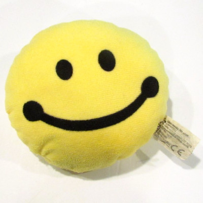 Kelly Toy Smiling Smiley Happy Face Emoji Plush Toy Round Yellow Kellytoy