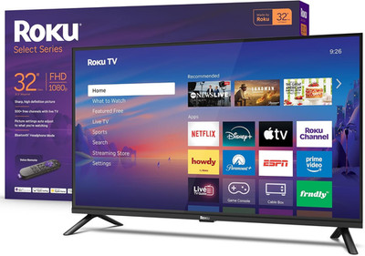 Roku Smart TV 2026   32-Inch Select Series, 1080P Full HD TV   Roku TV with Voic