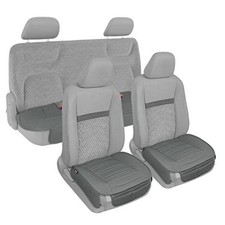 Seat Covers for Cars Trucks SUV, Faux Leather Full Set Padded Car Seat Gray