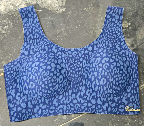 Victorias Secret Wireless Pullover Bralette Wide Strap XS-M S Blue Leopard A/B