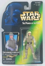 1996 Star Wars POTF LUKE SKYWALKER HOTH Gear Saber Green Card Col 2 Kenner NEW